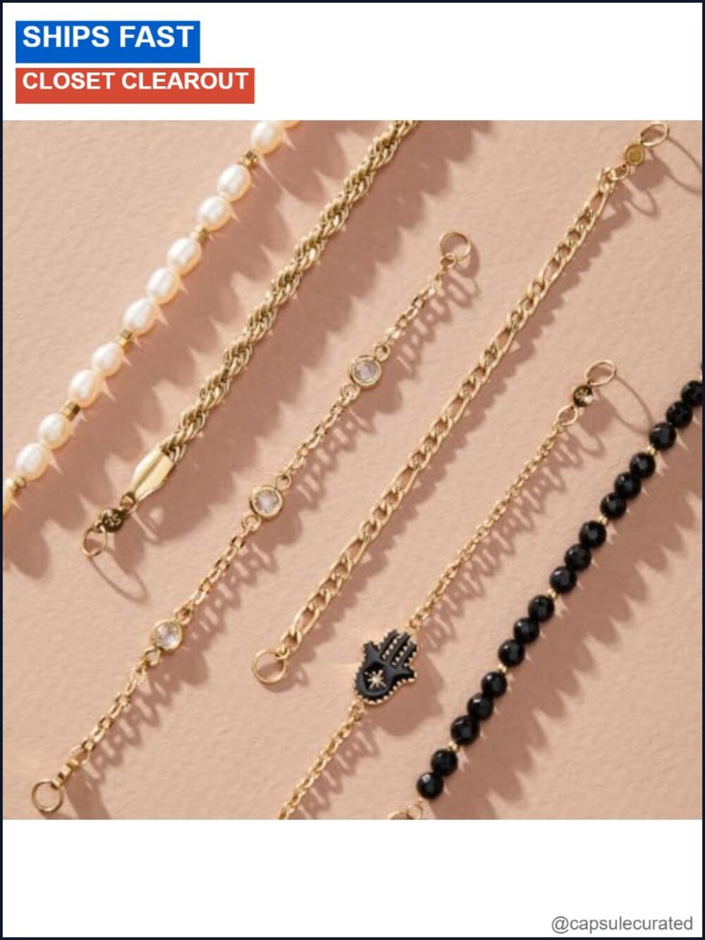 Compass Stranded Bracelet Set Stackable Charm Jewelry - Picture 4 of 6